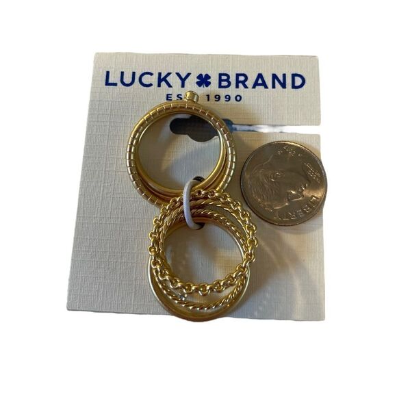 Lucky Brand Ring Stack in Matte Gold. 7 Rings total! Ladies Size 7 - Picture 6 of 6